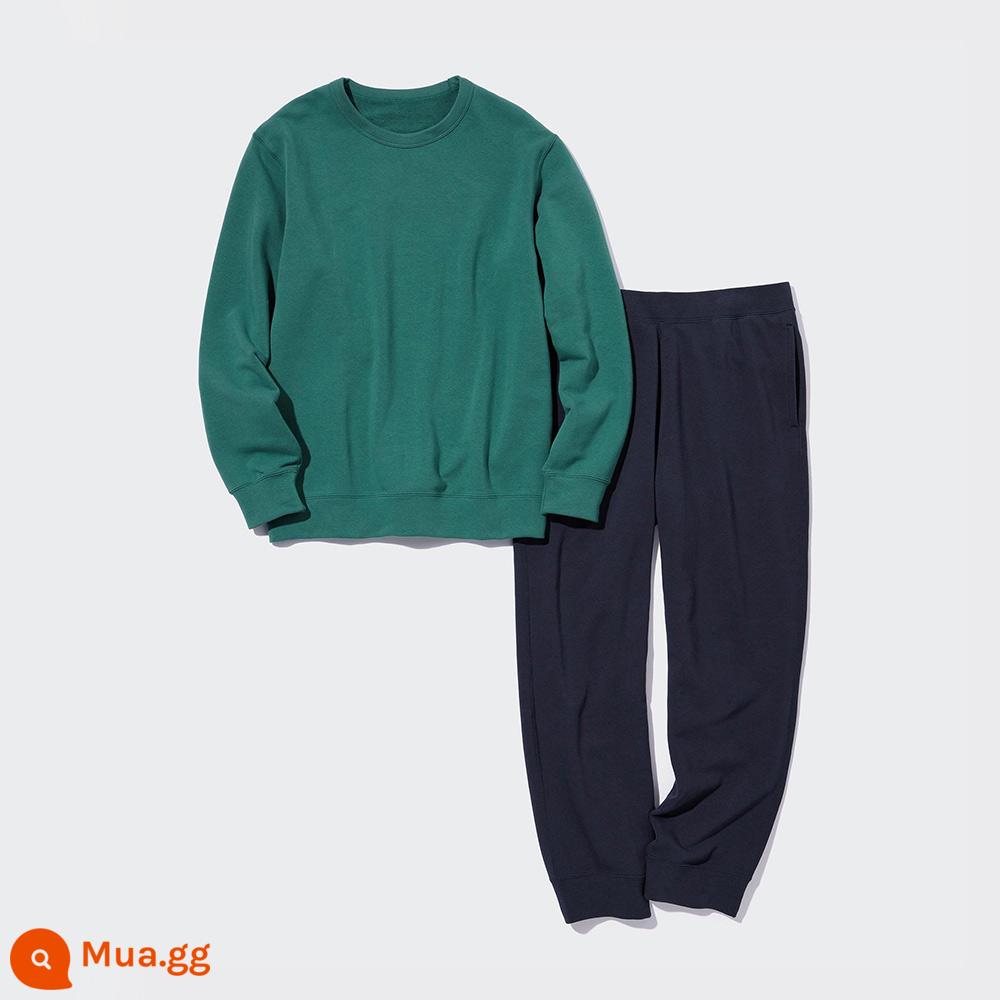 Bộ đồ thường ngày co giãn cao Uniqlo cho nam (Áo len dài tay Homewear mùa xuân mới) 454773 - 54 xanh