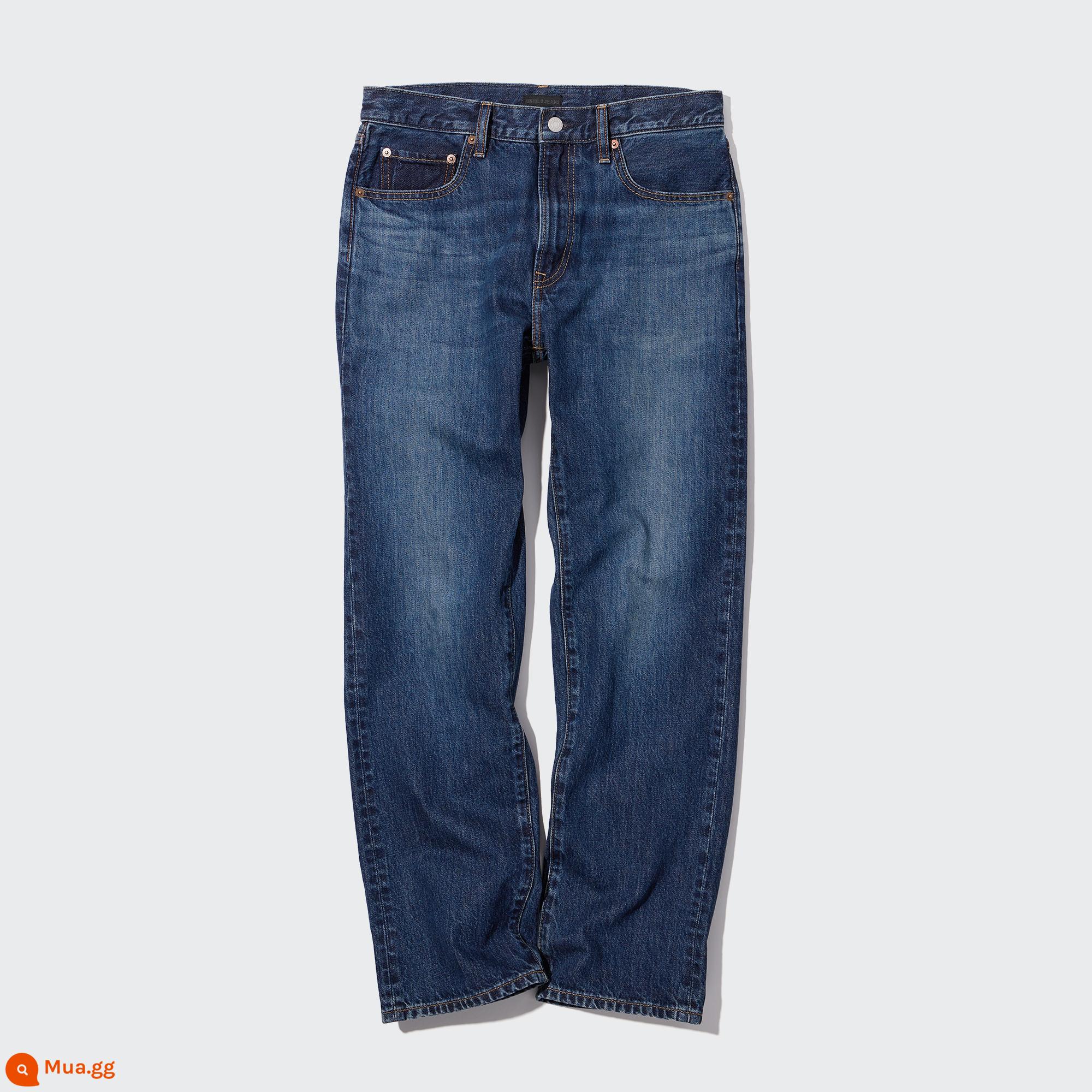 Quần jean thẳng nam/nữ Uniqlo (quần tây, ống rộng) 459689/455474/450244 - 450244/66 màu xanh