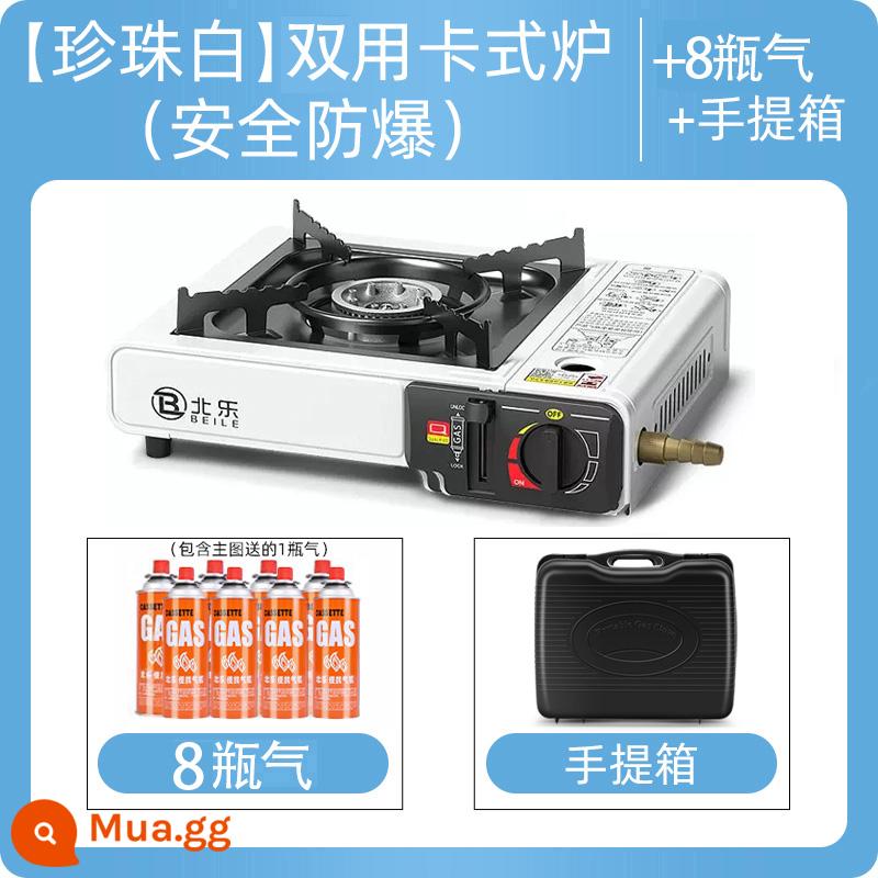 Bếp Cassette Ngoài Trời Lĩnh Vực Bếp Cắm Trại Nồi Cass Lẩu Di Động Gas Bếp Gas Âm Thẻ Từ Bếp Gas Âm - Mẫu bình xăng/gas đa năng + 8 bình gas + vali