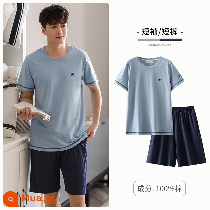 Bộ đồ ngủ Carrefour nam cotton mùa hè ngắn tay phục vụ tại nhà nam mùa hè mỏng mùa hè size lớn phù hợp với - A779913