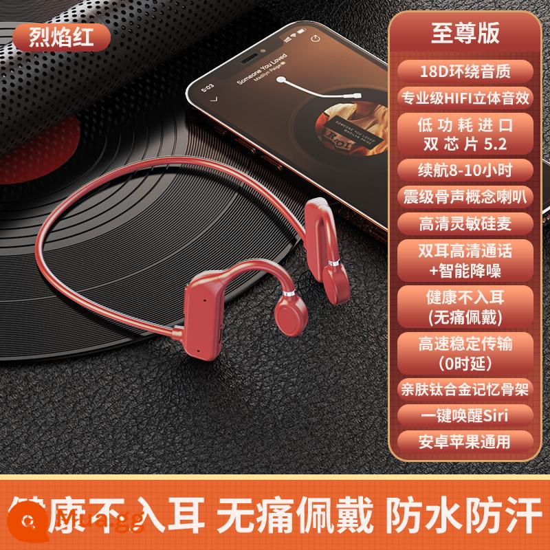 Thích hợp cho tai nghe bluetooth dẫn truyền xương huawei 2022 thể thao chạy bộ không nhét tai độ bền cao mới đặc biệt cảm biến xương tai móc tai không dây chính hãng apple millet phổ quát - Extreme Edition Red [Chất lượng âm thanh chuyên nghiệp 18D★loa chống sốc★nghe nhạc trong 8 giờ]