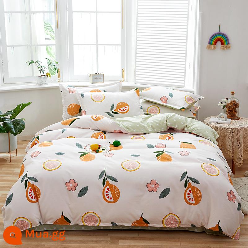 Vỏ chăn đơn mảnh cotton 100 ký túc xá sinh viên đơn 150x200x230 ga trải giường vỏ chăn 2 mảnh 220x240 - Mơ gạo ngọt 70%