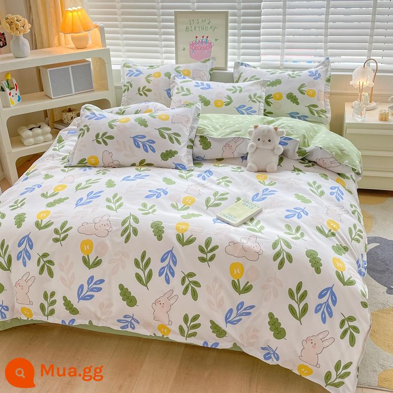 Vỏ chăn đơn mảnh cotton 100 ký túc xá sinh viên đơn 150x200x230 ga trải giường vỏ chăn 2 mảnh 220x240 - khao khát màu xanh đậm