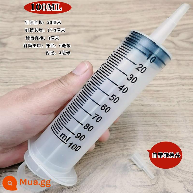 500 \ 20ml lớn nhựa dung tích lớn ống tiêm ống tiêm bơm dầu kim ống ăn thuốc xổ keo làm đầy thiết bị - 100ML có bộ chuyển đổi