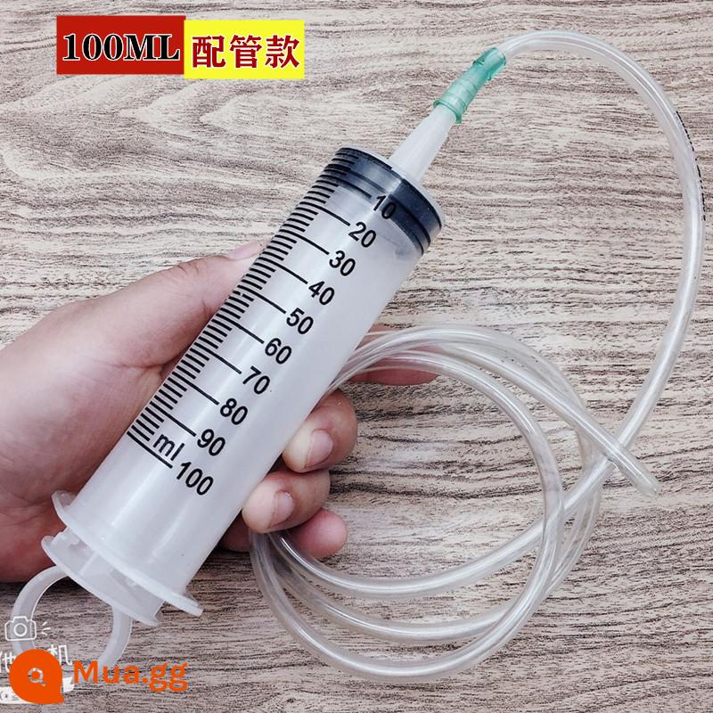 500 \ 20ml lớn nhựa dung tích lớn ống tiêm ống tiêm bơm dầu kim ống ăn thuốc xổ keo làm đầy thiết bị - Ống 100ML + 1 mét