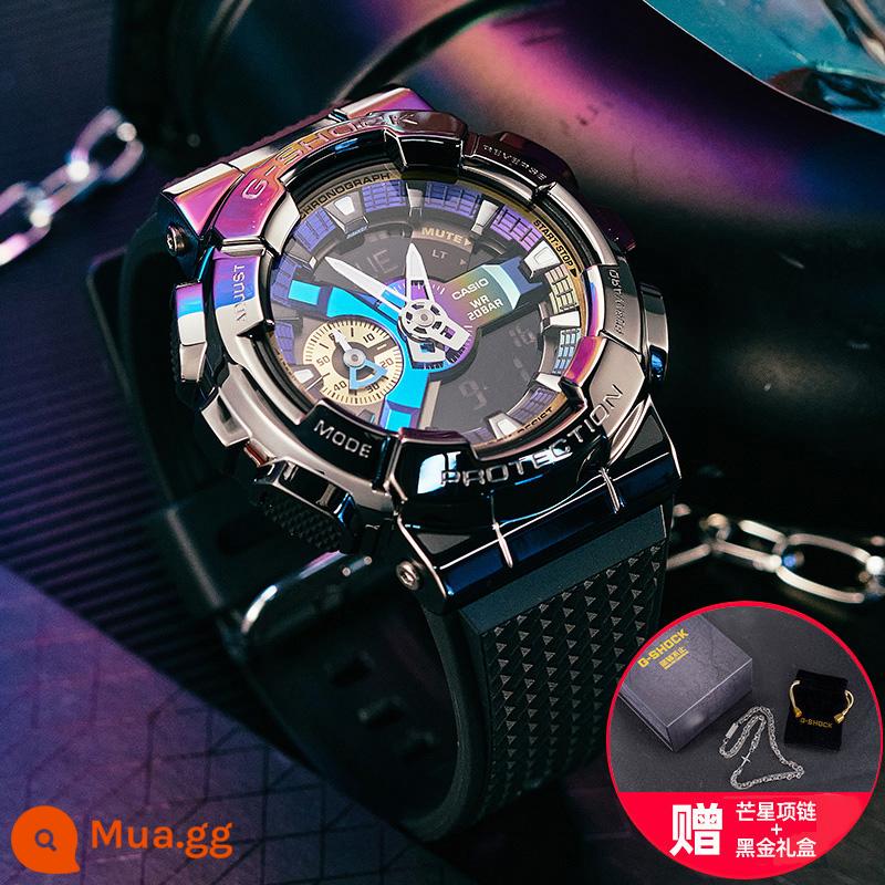 Đồng hồ CASIO nam sinh dập tắt gshock thép trái tim đại dương Poseidon kỷ niệm 35 năm phiên bản giới hạn gm110 - 1.GM-110B-1APR Vòng cổ ngôi sao miễn phí + hộp quà vàng đen