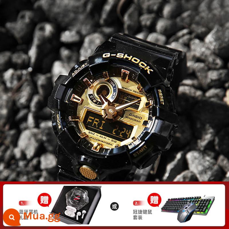 Đồng hồ CASIO nam gshock vàng đen Ngộ Không phiên bản giới hạn phi cơ đồng hồ thể thao đen chiến binh ga110 - 10. GA-710GB-1APR tặng kèm hộp quà tặng tai nghe Bluetooth hoặc bộ bàn phím và chuột TPV