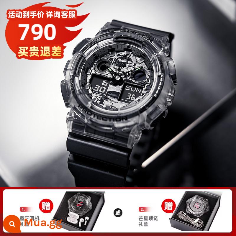 Đồng hồ CASIO nam gshock vàng đen Ngộ Không phiên bản giới hạn phi cơ đồng hồ thể thao đen chiến binh ga110 - 19. GA-100SKC-1APR tặng kèm hộp quà tai nghe Bluetooth hoặc hộp quà vòng cổ ngôi sao