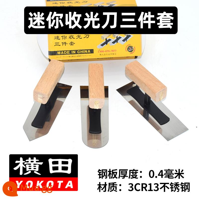 Yokota bay cạp putty bay đợt tường thạch cao dao bùn tảo cát xây dựng công cụ nghệ thuật sơn lót hoàn thiện dao - Bộ dao hoàn thiện mini ba mảnh màu trắng