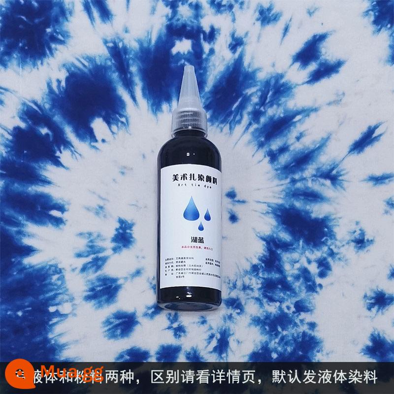 Thuốc nhuộm tie-dye sắc tố hoạt tính trực tiếp không nấu sắc nét miệng chai màu chàm tự làm thủ công không chứa formaldehyde bảo vệ môi trường không phai màu - Hồ xanh (120ML/chai)