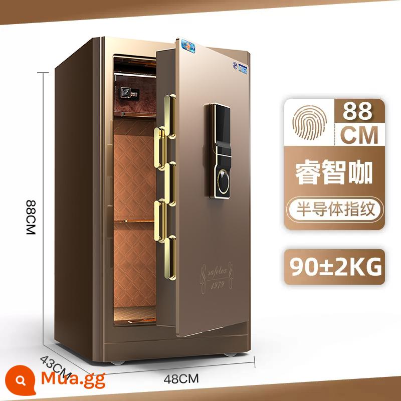 Thương hiệu Tiger két sắt gia đình nhỏ chứng nhận CSP 45/58/78/88cm mật khẩu vân tay WiFi điều khiển từ xa thông minh hoàn toàn bằng thép chống trộm tủ quần áo đầu giường vô hình két sắt văn phòng chứng nhận 3C mới - Gõ 88-Smart Cafe-Mẫu mật khẩu vân tay