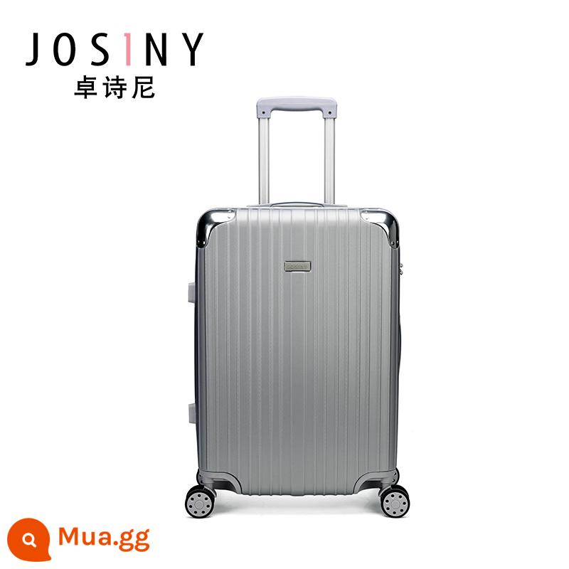 Xe đẩy hành lý 20 inch Zhuoshini hộp mã lên máy bay dành cho nữ vali bánh xe đa năng dung tích lớn mới 29 inch - xám bạc