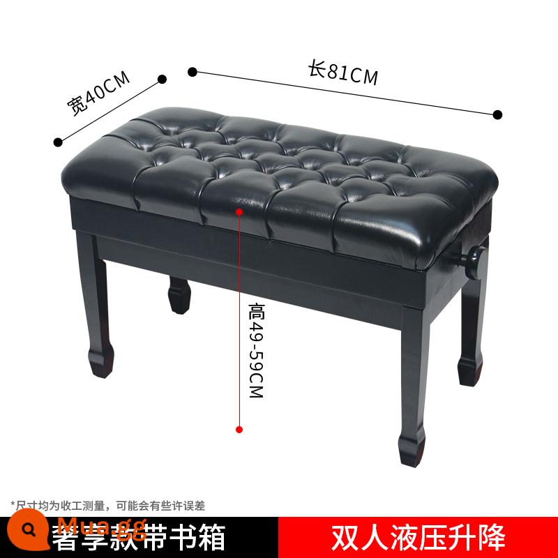 Piano Stool Dermis Thang máy Thang máy đơn Single Solid Wood Baked Paint - [Mẫu cao cấp] Thang máy thủy lực đôi có hộp đựng sách [chân móng ngựa]