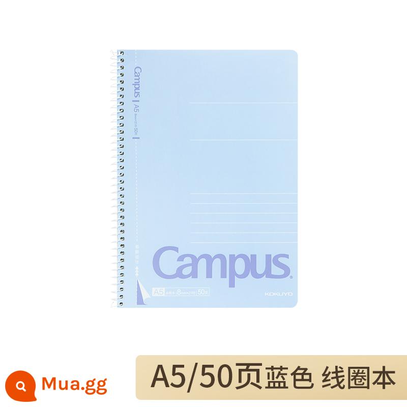 Cửa hàng hàng đầu chính thức của Nhật Bản kokuyo danh tiếng quốc gia trong khuôn viên trường sách xoắn ốc Dongda notebook rollover cuộn notepad học sinh trung học nữ cuốn nhật ký dễ xé cuốn sổ điểm này a5/b5 - Sách cuộn A5/50 trang màu xanh