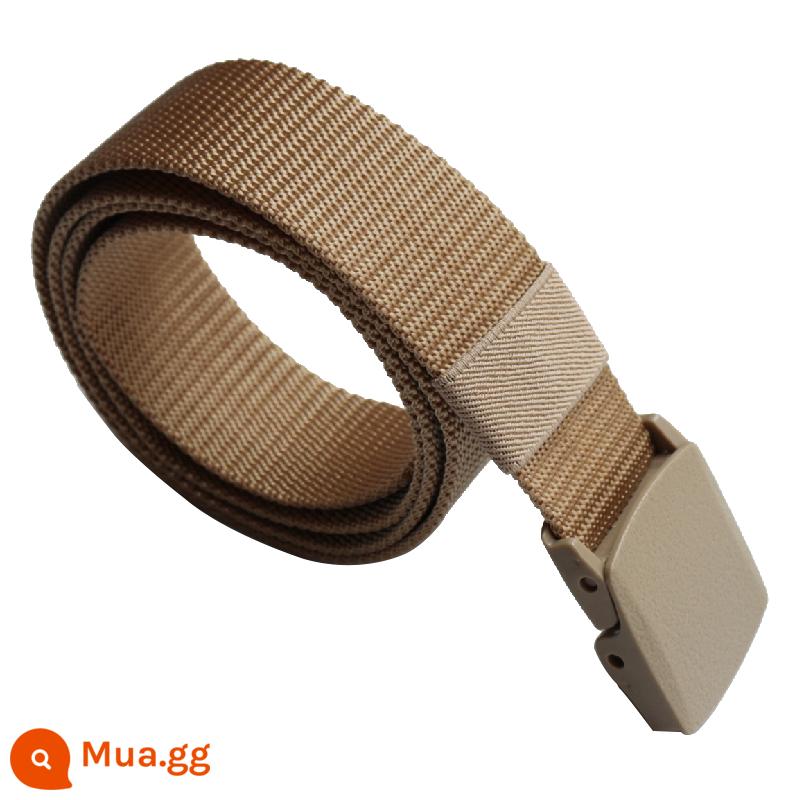 Belt nam không có kim loại nylon vải rộng 3,7 cm so với kiểm tra an ninh -khóa khóa rom khóa không có sắt - Khaki