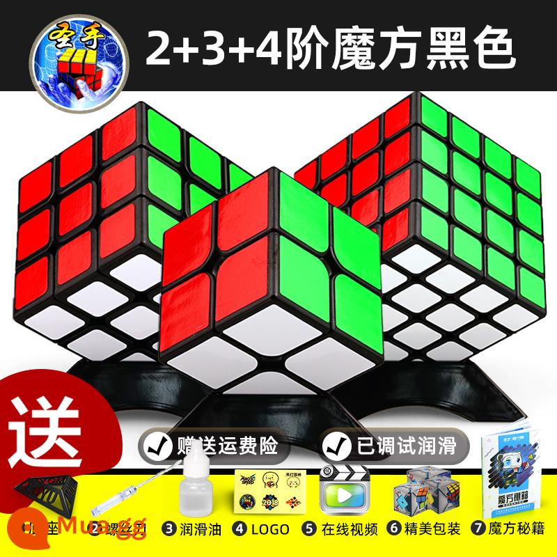 Thánh Tay Khối Lập Phương Rubik Hai Ba Bốn Năm 2453 Cấp Độ Đồ Chơi Giáo Dục Cho Trẻ Em Từ Người Mới Bắt Đầu Đa Dạng Vô Hạn Thi Đấu - Cấp 2 + cấp 3 + cấp 4 đen