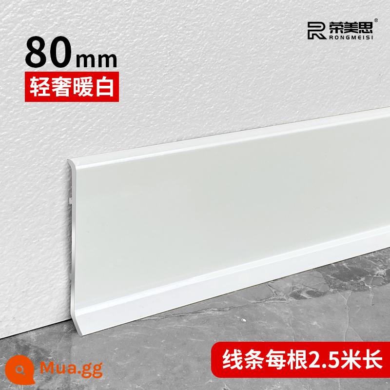 Kỹ thuật cài đặt khóa PVC khóa hợp kim nhôm ốp chân tường kim loại hẹp siêu mỏng thép không gỉ titan dải hợp kim góc đường ốp chân tường - 8cm [ánh sáng sang trọng màu trắng ấm giá 1 mét] tặng kèm 3 khóa đáy PVC