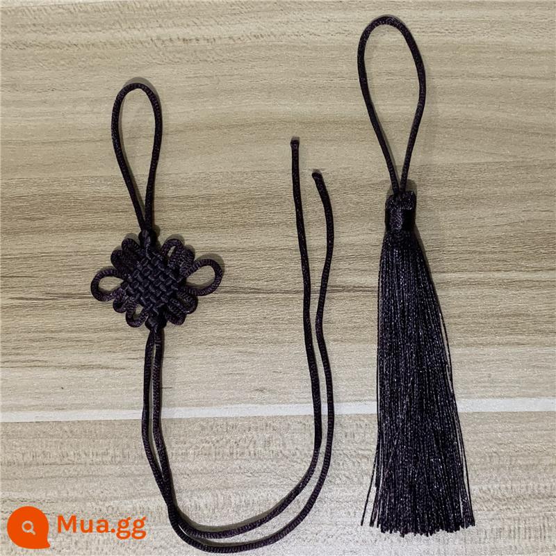 6-nút thắt nhỏ Trung Quốc thắt nút bán thành phẩm handmade DIY trang sức xe mặt dây chuyền tua rua tua rua sợi dây màu đỏ bện chất liệu - Màu nâu