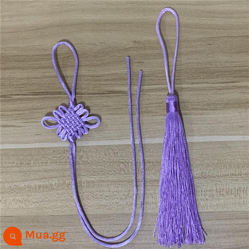 6-nút thắt nhỏ Trung Quốc thắt nút bán thành phẩm handmade DIY trang sức xe mặt dây chuyền tua rua tua rua sợi dây màu đỏ bện chất liệu - tím nhạt