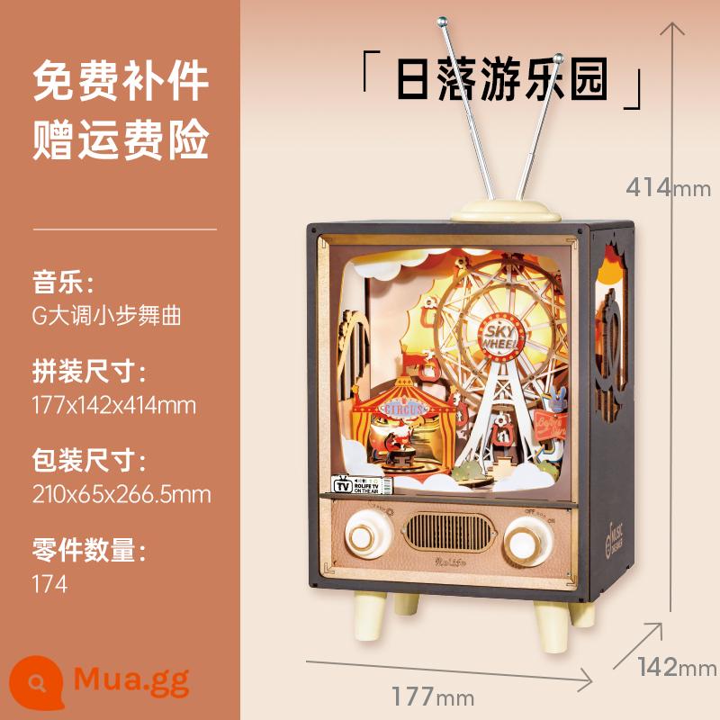 Ruotai Ruoke Cõi Bí Mật Cello Bằng Gỗ Mô Hình Lắp Ráp 3D Stereo Xếp Hình Handmade Tự Làm Đồ Chơi Giáo Dục Người Lớn - Công viên giải trí hoàng hôn AMT01