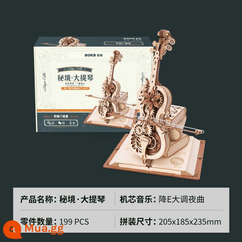 Ruotai Ruoke Cõi Bí Mật Cello Bằng Gỗ Mô Hình Lắp Ráp 3D Stereo Xếp Hình Handmade Tự Làm Đồ Chơi Giáo Dục Người Lớn - Đàn cello bí mật AMK63