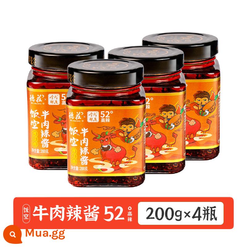 Dezhuang Rice Rỗng Sốt Cay 200g Cay Extra Spicy Devil Metamorphosis Cơm cay Bibimbap Mì sốt Sốt đậu - [Cay cao] Sốt Bò Nóng*4 chai