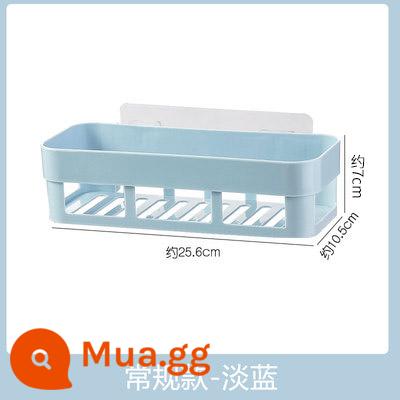 Kệ phòng trang điểm nhà tắm đục lỗ kệ đựng đồ hộp toilet toilet toilet treo tường kệ nhựa treo tường - Phong cách thông thường màu xanh nhạt