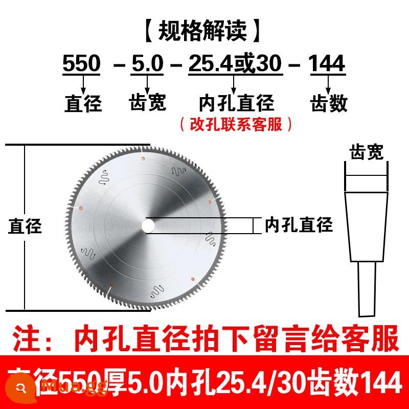 Lưỡi cưa hợp kim nhôm nhập khẩu của Đức Lưỡi cưa nhôm cắt hợp kim nhôm 305/405 Lưỡi cưa tròn nhôm 120 răng Lưỡi cưa nhôm cắt - Đường kính 550, độ dày 5.0, lỗ trong 25.4/30, số răng 144, nhôm/đồng cắt nhập khẩu