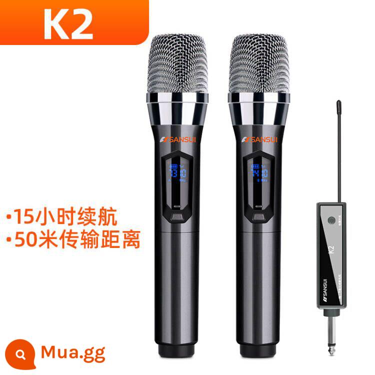 Micro Không Dây Sansui/Shanshui Gia Đình Micro Phân Đoạn Chữ U FM Ktv Đặc Biệt K Bài Hát Karaoke Sạc Hội Nghị - K2 [thời lượng pin 15 giờ x đường truyền 50 mét]