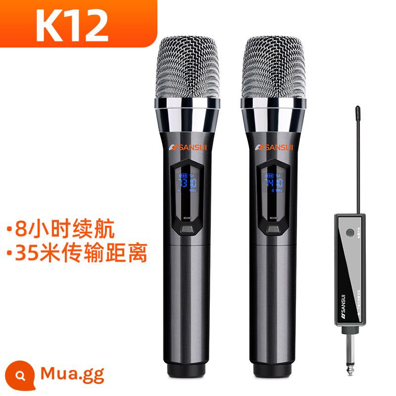 Micro Không Dây Sansui/Shanshui Gia Đình Micro Phân Đoạn Chữ U FM Ktv Đặc Biệt K Bài Hát Karaoke Sạc Hội Nghị - K12 [thời lượng pin 8 giờ + đường truyền 35 mét]