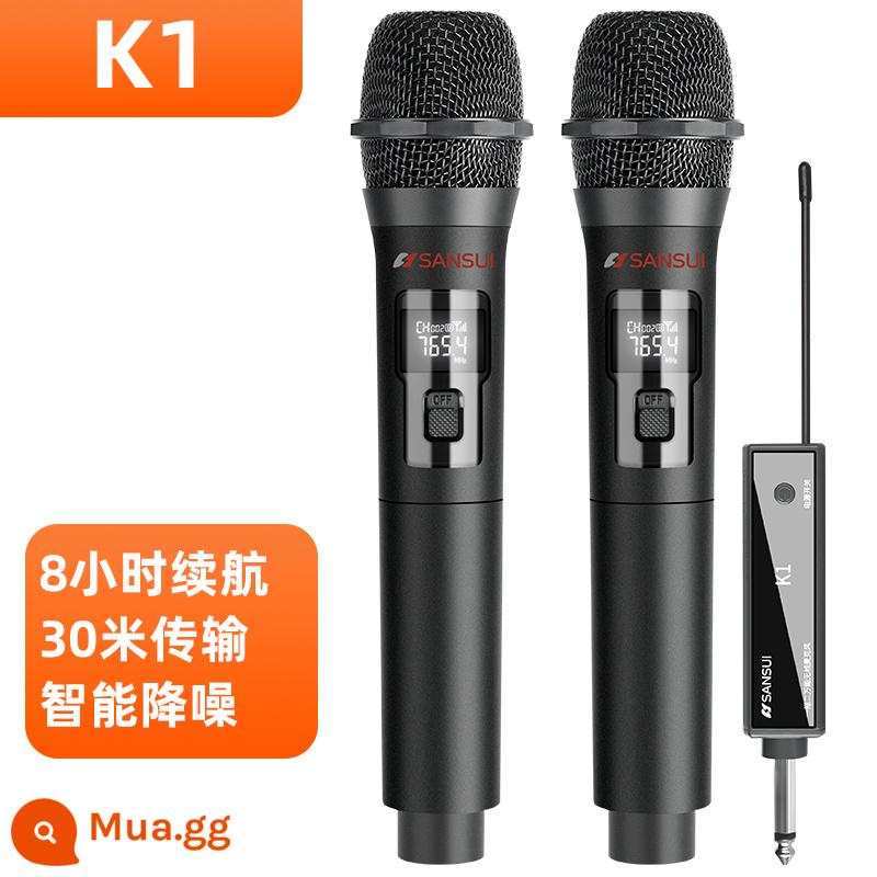 Micro Không Dây Sansui/Shanshui Gia Đình Micro Phân Đoạn Chữ U FM Ktv Đặc Biệt K Bài Hát Karaoke Sạc Hội Nghị - K1 [thời lượng pin 8 giờ + đường truyền 30 mét]