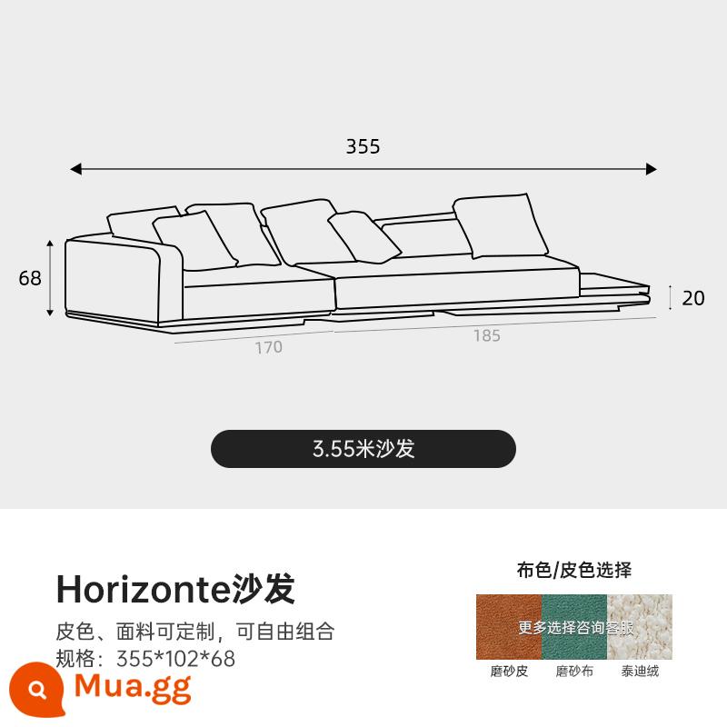 Yanleju 2022 Ý nghĩa mới Ý nghĩa hiện đại Horizo ​​Horizon Sofa Phòng khách Lớp phẳng Lớp phẳng - Kết hợp 355CM thẳng + hình đặc biệt