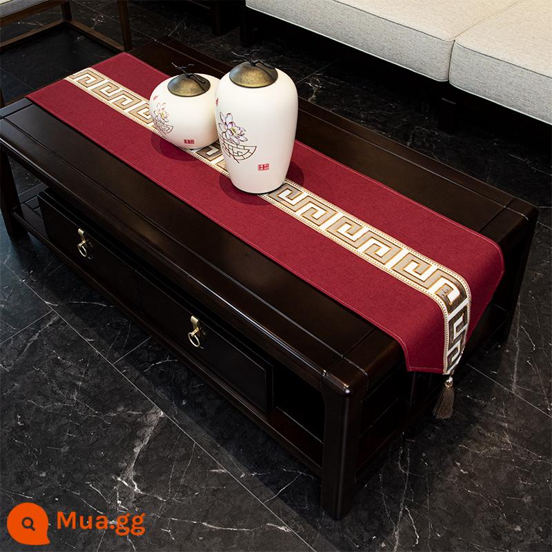 Mới Phong Cách Trung Hoa Cotton Và Vải Lanh Sofa Đệm Bốn Mùa Đa Năng Ghế Sofa Gỗ Đệm Lễ Hội Chống Trơn Trượt Màu Đỏ Đệm Khăn - Cờ bàn mặt trăng thời nhà Tần