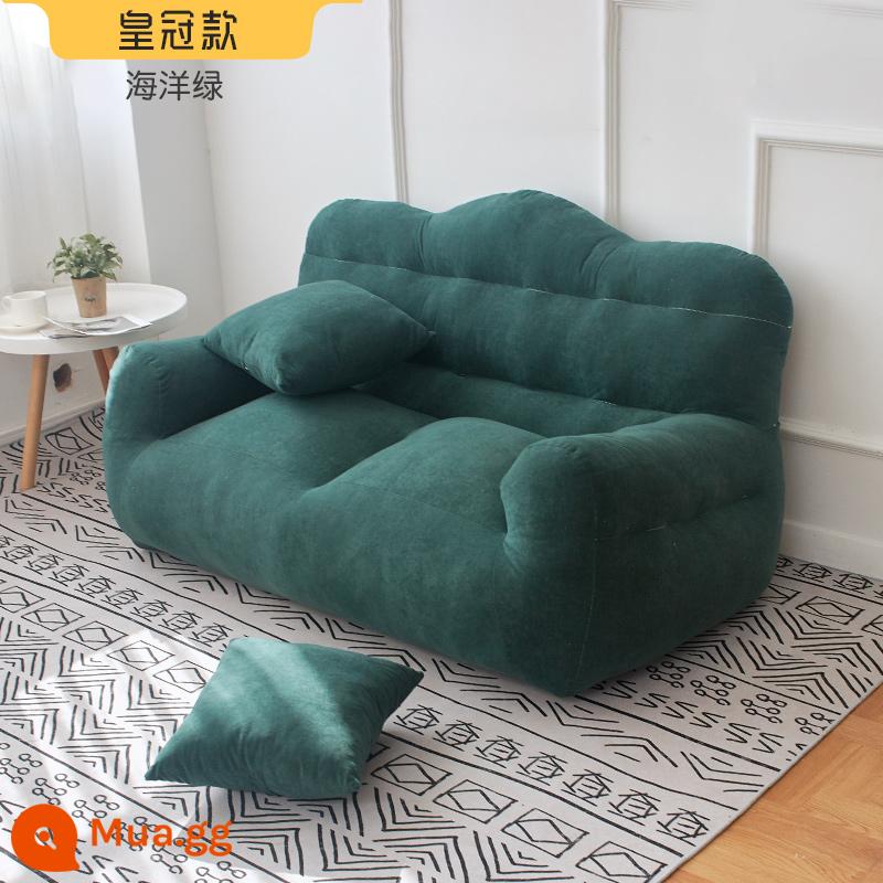 Ghế lười sofa đơn phòng ngủ nhỏ sofa ký túc xá ban công trẻ em ghế giải trí có thể nằm và ngủ sofa đôi trải chiếu tatami - Crown giường đôi Ocean Green có gối miễn phí