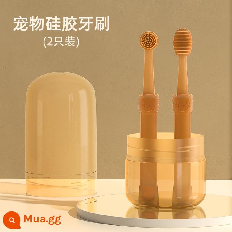 Mèo Cưng Silicone Bàn Chải Đánh Răng Nhỏ Cho Mèo Bàn Chải Răng Cho Chó Bộ Kem Đánh Răng Loại Bỏ Hôi Miệng Ăn Được Làm Sạch Răng Tiếp Liệu - Bàn chải đánh răng silicone cho thú cưng (gói 2 chiếc)