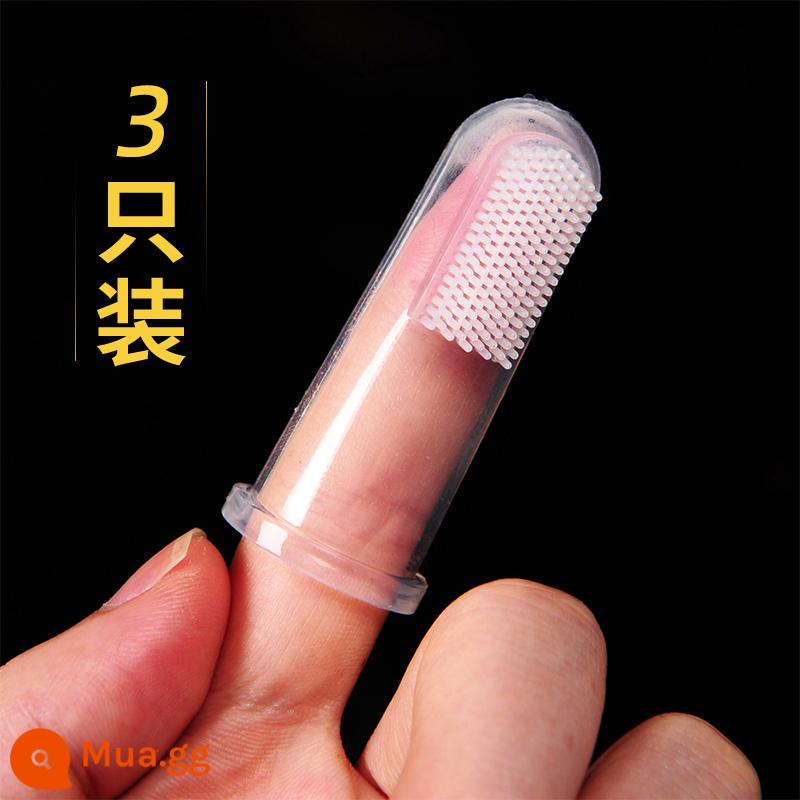 Mèo Cưng Silicone Bàn Chải Đánh Răng Nhỏ Cho Mèo Bàn Chải Răng Cho Chó Bộ Kem Đánh Răng Loại Bỏ Hôi Miệng Ăn Được Làm Sạch Răng Tiếp Liệu - Bàn chải đánh răng ngón tay bằng cao su mềm*3