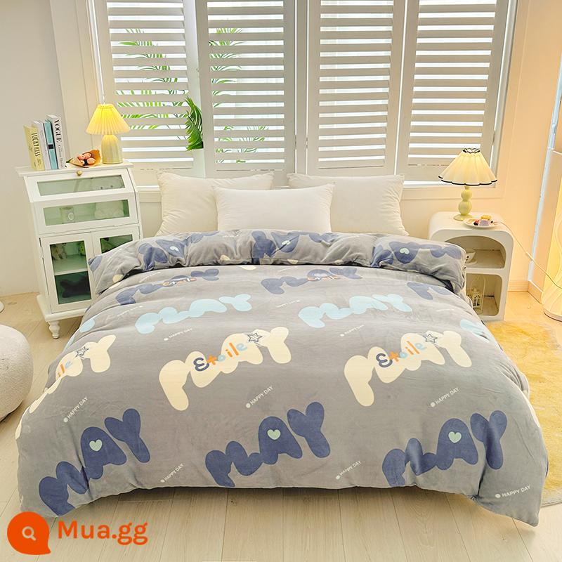 Tùy Chỉnh Sang Trọng Vỏ Chăn 248 Dày Sữa Nhung Nhung San Hô Vỏ Chăn Đơn 229X230X250X220X240/7 - Khói và Mây -JLX