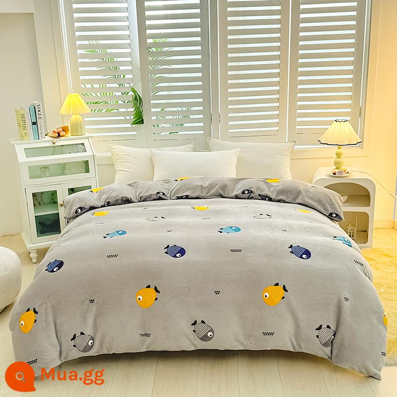 Tùy Chỉnh Sang Trọng Vỏ Chăn 248 Dày Sữa Nhung Nhung San Hô Vỏ Chăn Đơn 229X230X250X220X240/7 - Cá Hạnh Phúc-JLX