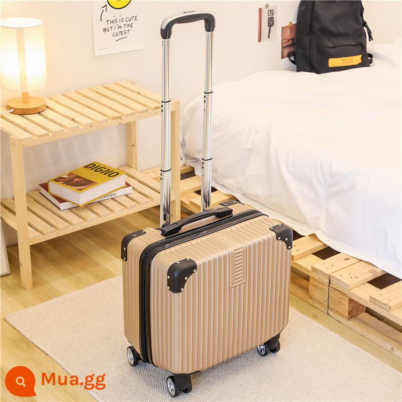 Trường hợp nội trú nhẹ vali nữ 16 inch vali mini xe đẩy bánh xe đa năng trường hợp nam 18 vali nhỏ du lịch vali nhỏ - Rượu sâm panh [kiểu chống mài mòn]