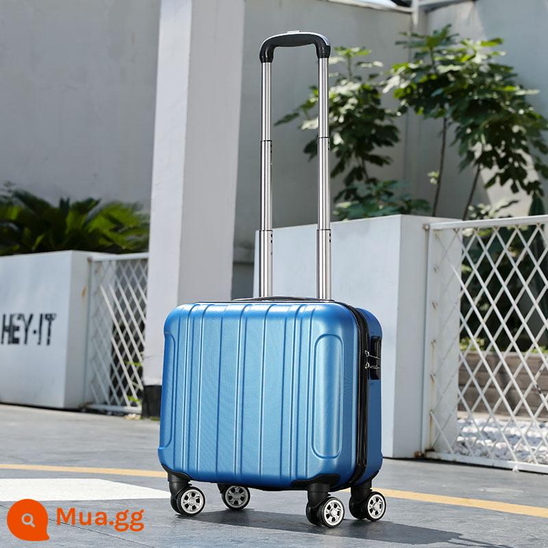 Mới nội trú trường hợp nam 18 inch vali nhỏ vali sinh viên nữ đa năng bánh xe mật khẩu hộp LOGO tùy chỉnh thủy triều - Sọc dọc thời trang màu xanh sapphire