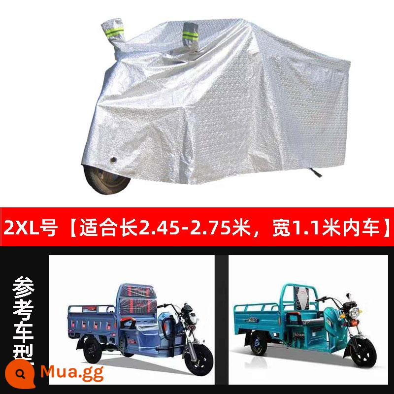 Áo che mưa xe ba bánh chạy điện, áo poncho chống nước, áo che toàn thân, áo khoác xe máy xe tay ga dành cho người lớn, áo chống nắng và che mưa - Ba bánh 2XL màu bạc