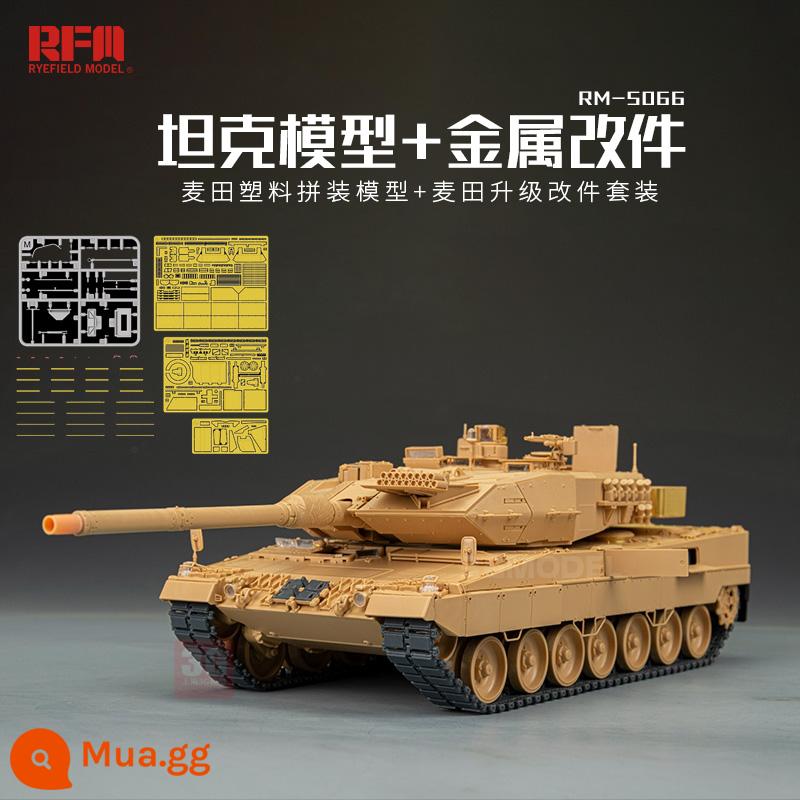 Mô hình 3G cánh đồng lúa mì xe tăng lắp ráp quân sự RM-5066 1/35 Leopard 2A6 hiện đại của Đức cấu trúc đầy đủ bên trong - Xe tăng chiến đấu chủ lực + các bộ phận nâng cấp và sửa đổi cánh đồng lúa mì