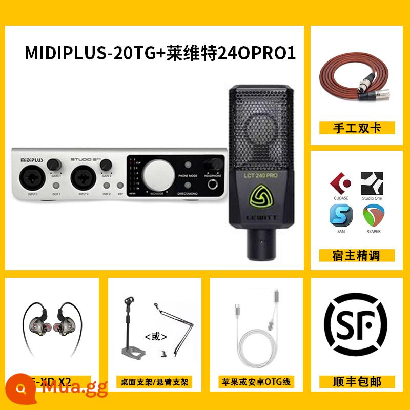 Midiplus studio-2 otg midi2 internet người nổi tiếng neo phát sóng trực tiếp ghi âm midi card âm thanh bên ngoài - studio-2 otg+Levitt 240Pro