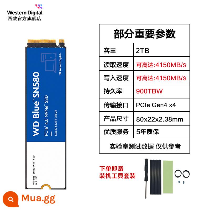 Ổ cứng thể rắn WD Western data SN570 500g 1t 2t máy tính xách tay SSD máy tính để bàn m.2 - SN580 2T | PCIE 4.0 đạt tiêu chuẩn với các công cụ đi kèm