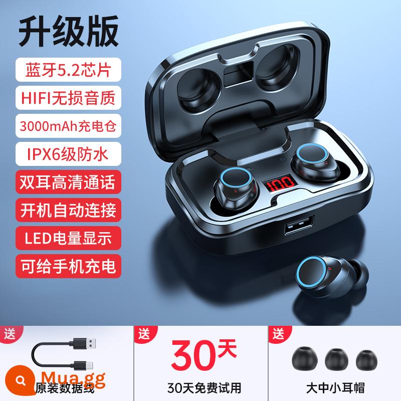 Tai nghe Bluetooth không dây thực sự mới 2023 In-ear loại bỏ tiếng ồn cao cấp dành cho nam và nữ Thời lượng pin siêu dài Thể thao Huaqiangbei - Phiên bản nâng cấp màu xanh lam [chất lượng âm thanh không bị méo + cuộc gọi HD] chất lượng âm thanh và thời lượng pin tăng 40%