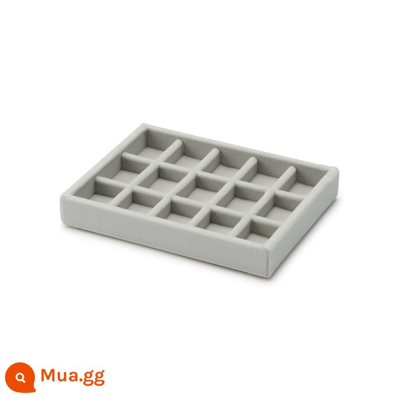 Hàng tốt chưa in MUJI có thể chồng hộp nhung hộp đựng trang sức - kẻ sọc màu xám