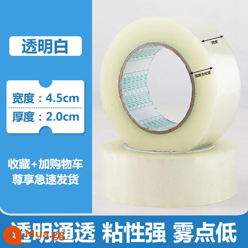 Lời cảnh báo Taobao băng niêm phong băng chuyển phát nhanh niêm phong bao bì băng cuộn lớn băng trong suốt tùy chỉnh bán buôn giấy - Trắng trong suốt 4.5*120 dày 2.0