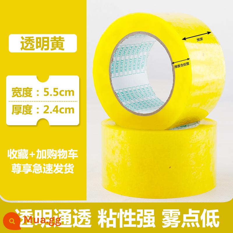 Lời cảnh báo Taobao băng niêm phong băng chuyển phát nhanh niêm phong bao bì băng cuộn lớn băng trong suốt tùy chỉnh bán buôn giấy - Màu vàng trong suốt 5,5 * 150 dày 2,4