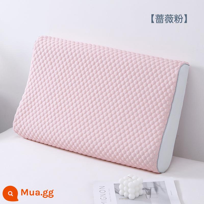 Áo Gối Cao Su Massage Doudou Một Đôi Gối Nhớ Áo Gối Đơn Băng Lụa Thoáng Mát Áo Gối Chần Gòn 40Cm X 60Cm - [Hồng hồng] [Gói đơn bốn mùa]