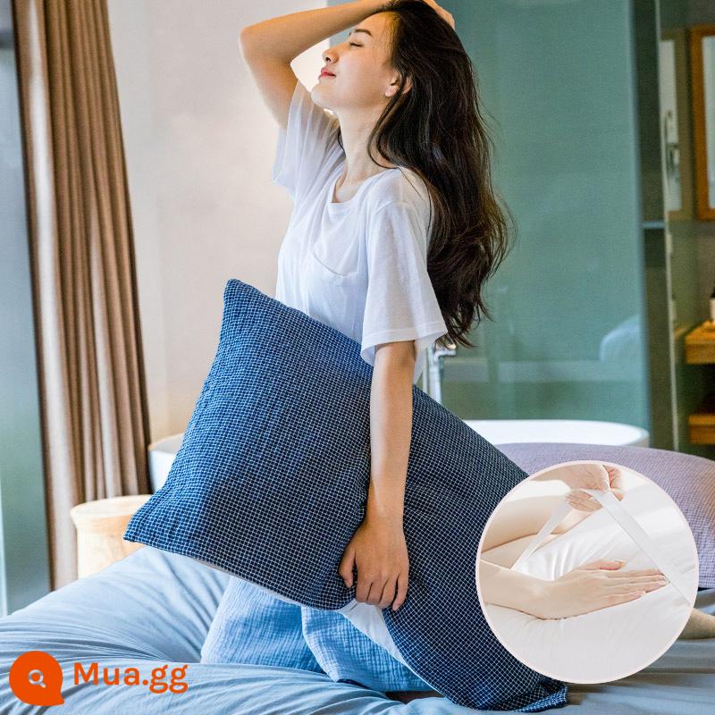 Khăn gối cotton nguyên chất đôi gạc kháng khuẩn khăn gối 2022 mới cotton cao cấp gối khăn bé trai đơn - [Đôi] Trà Xanh - Kiểu Dây Đeo